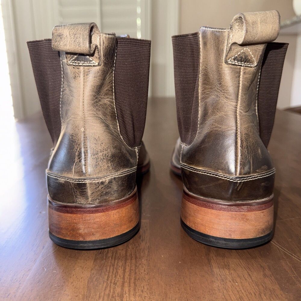 Cole Haan Chelsea Boots Distressed Brown Leather Pull On Elastic Panel Mens 10.5 - Picture 5 of 14